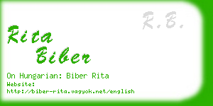 rita biber business card